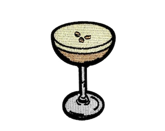 エスプレッソマティーニパッチ | ドリンクアイロンパッチ | 刺繍DIYバックパックジャケットクラフト | ガーリーコア美的ヴィンテージコーヒーカクテルバッジ