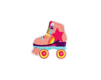 Toppa per pattini a rotelle arcobaleno rosa / Applicazione termoadesiva Kawaii Star Roller Derby / Distintivo ricamato fai da te per ragazze adolescenti / Accessorio per giacca zaino