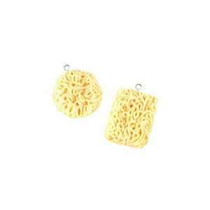Mini Ramen Charm | Asian Dried Noodles Instant Soup Snack Pendant | Tiny DIY Food Bracelet Earrings Necklace Jewelry Craft Supply