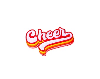Cheer-opstrijkpatch | Varsity Cheerleader Rainbow Letterman Jacket Appliqué | Girls Teen Cheer Squad Team geborduurde DIY-schoolambachtsbadge