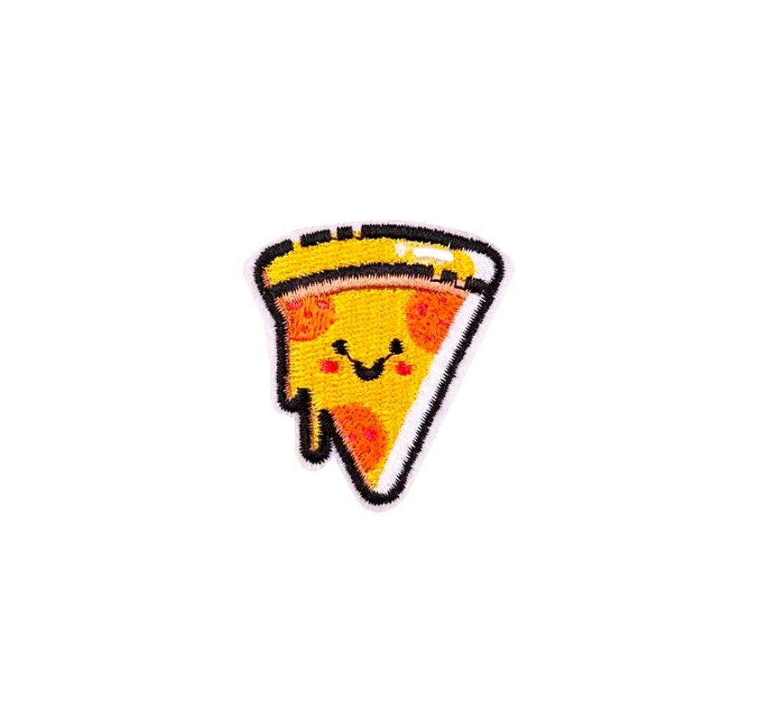 Pizza Path Mini Happy Pizza Patch | Kawaii Pepperoni Slice Iron-on Foodie Applique ...