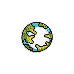 Earth Patch | Pastel Planet Globe World Mother Earth Iron-On Applique | Embroidered DIY Badge | Kids Teen Backpack Jacket Craft Accessory