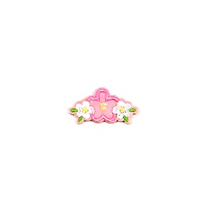 Tiny Cherry Blossom Patch | Pastel Japanese Sakura Flower Iron-On Applique | Floral Embroidered DIY Doll Badge | Jacket Lapel Accessory