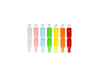 Glassglass-berlock | Mini Kawaii Craft Regnbåge Fruktjuice Frys Ispinnar Hänge | Miniatyrharts Matsmycken DIY Tillbehör Berlocker