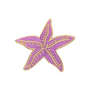 May include: Purple and gold embroidered starfish patch.