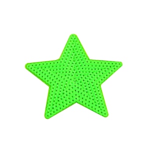 May include: A bright green star-shaped bead board, perfect for crafting and creating fun designs.