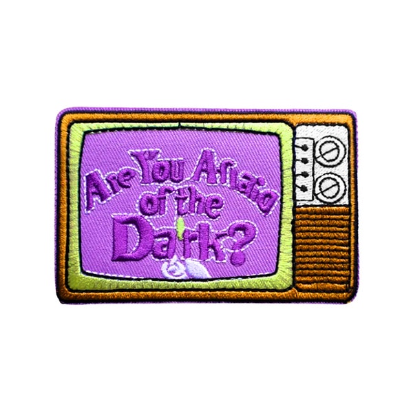 Hast du Angst vor dem Dark Patch | 90er Jahre Kids Horror TV Show Bügelbild Nostalgie | Millennial Y2K Fernsehabzeichen | DIY Zubehör