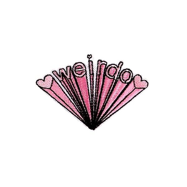 Weirdo Patch | Funny Weird Strange Pastel Pink Heart Kawaii Iron-On Applique | Teen Embroidered DIY Badge | Backpack Jacket Accessory