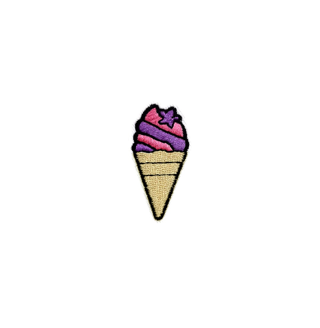 Mini Kawaii Ice Cream Cone Patch Pink Purple Pastel Unicorn Star 