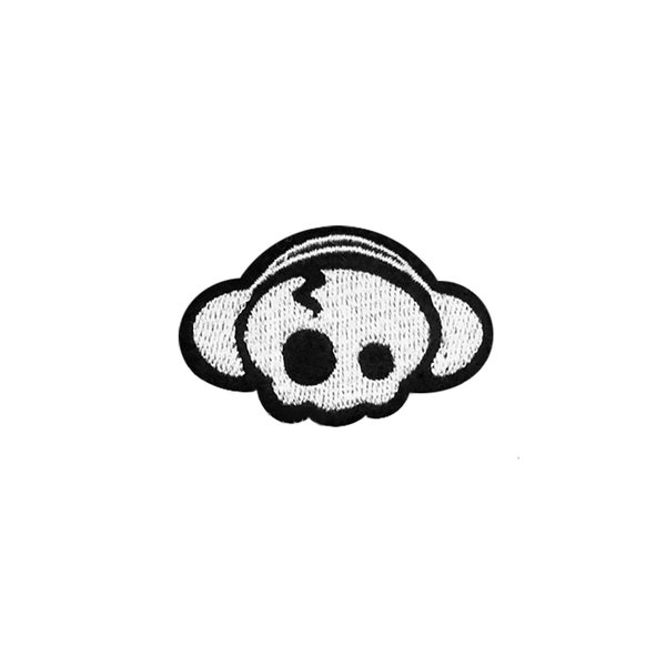 Kawaii Music Skull Patch | Cute Halloween Goth Girl Headphones Punk Rock Skeleton Iron-On DIY Applique Badge | Boys Teen Backpack Accessory