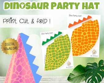 Dinosaur Party Hats; Digital Download Templates; 1 PNG file for each color; Perfect for dinosaurs parties and birthdays