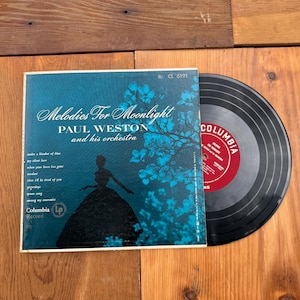 Vintage 1951 melodieën voor Moonlight Paul Weston and His Orchestra 33/rpm 10" Record