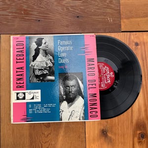 Vintage Famous Operatic Love Duets Sung By Renata Tebaldi & Mario Del Monaco 33/Rpm 12”Record