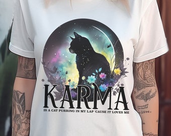 Karma Is A Cat Shirt, Swiftie Karma Shirt, Celestial Karma Tshirt, Midnights Shirt, Comfort Colors Shirt