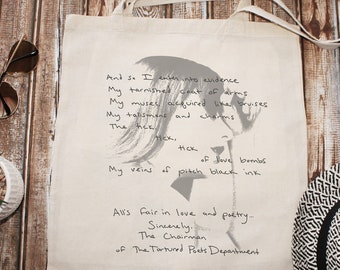 The Chairman of The Tortured Poets Department Tote Bag, Tortured Poets Lyrics Tote, Taylor Swiftie Tote Bag