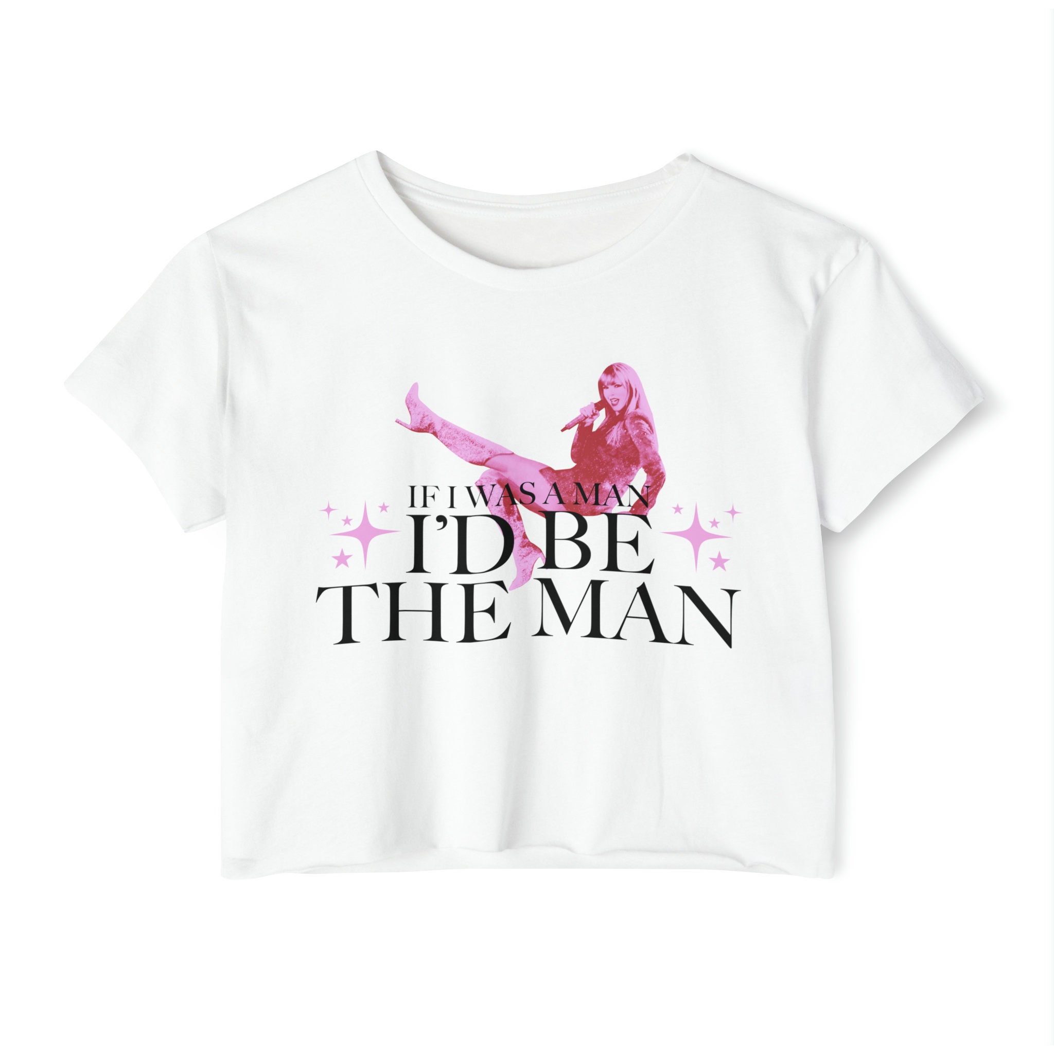 The Man Taylor Crop Top Shirt, Taylor Flowy Cropped Tee