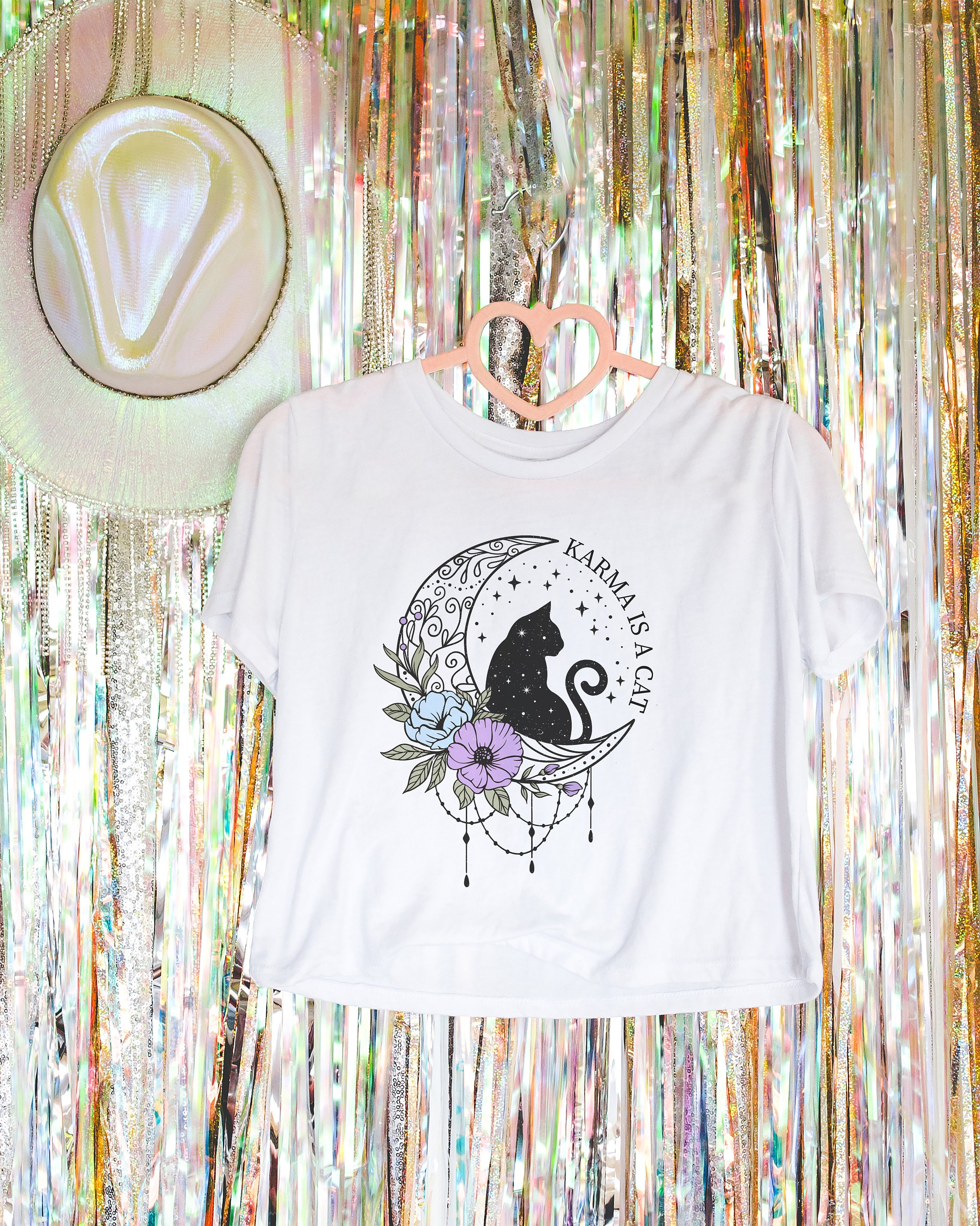 Karma Is A Cat Taylor Crop Top Shirt, Taylor Flowy Cropped Tee