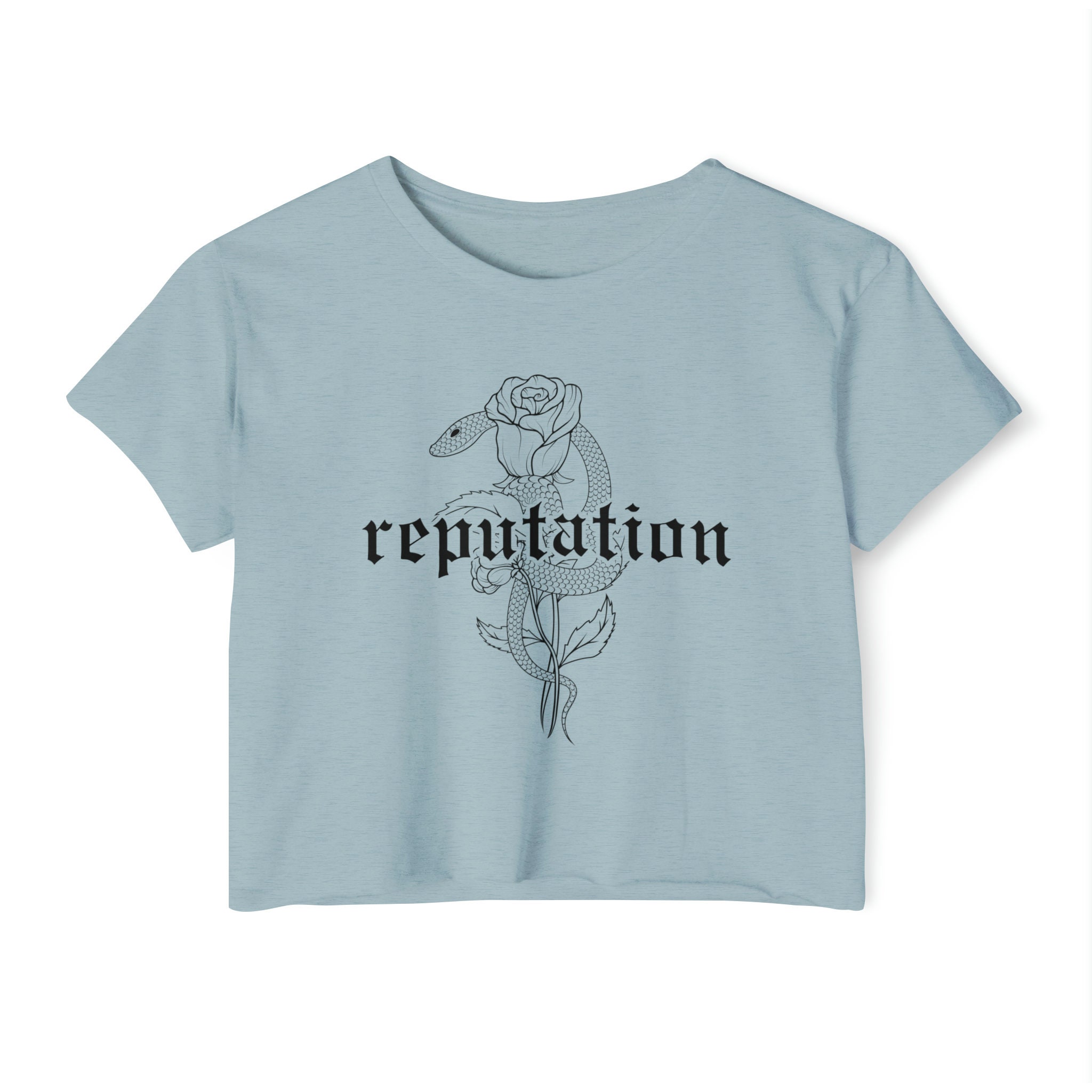 Reputation Taylor Crop Top Shirt, Taylor Flowy Cropped Tee