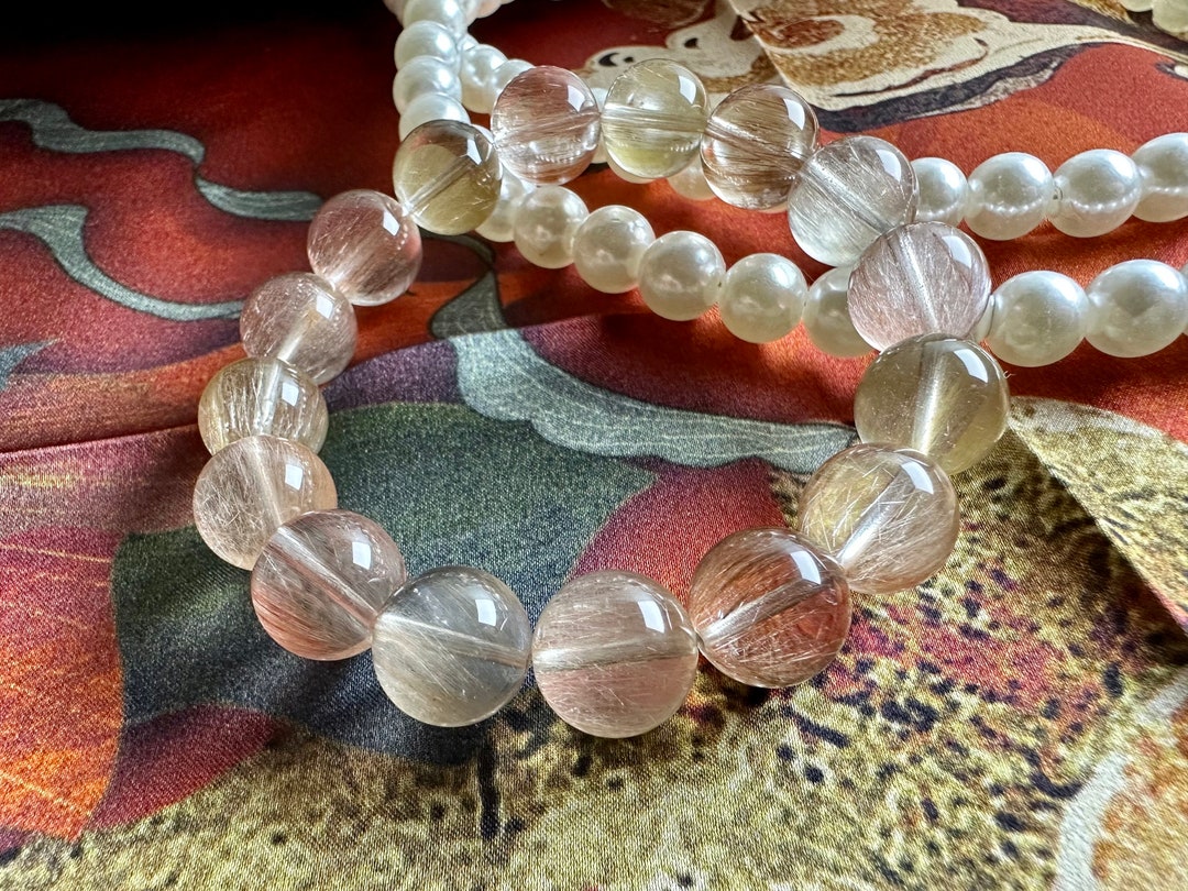 Excellent Quality Natural Multicolor Rabbit Hair Rutilated Rutile ...