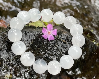 Certified Natural white rabbit hair rutilated rutile quartz bead bracelet in 13mm+, 天然老矿白兔毛水晶手串