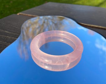Excellent Quality - Natural Mozambique rose quartz bangle bracelet 54+mm 天然粉水晶手镯54圈