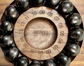 Bracelet en hypersthène naturel avec météorite Muonionalusta en perles de 11+ mm