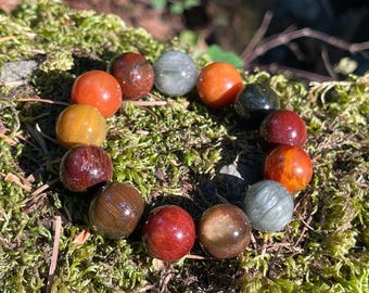 Bracelet de perles de quartz rutile rutilées en poils de lapin multicolores naturels d'excellente qualité en 15 mm+,