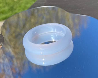 Natural Turkish blue chalcedony bangle 52mm+ 天然土耳其蓝玉髓手镯52圈