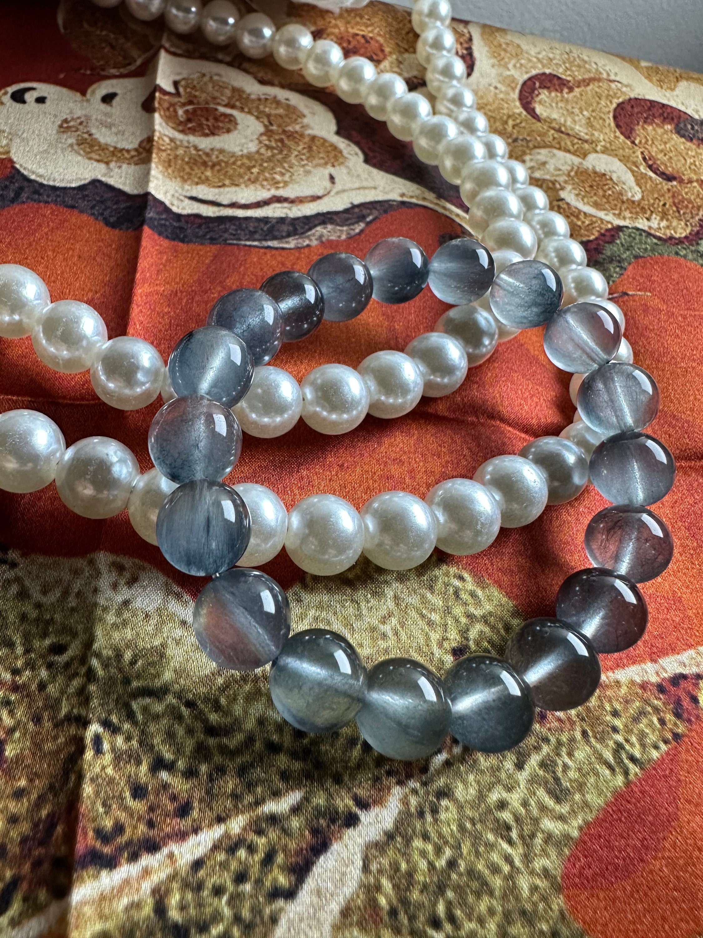 Rare Find - Natural Blue Rabbit Hair Rutilated Quartz Bead Bracelet in ...