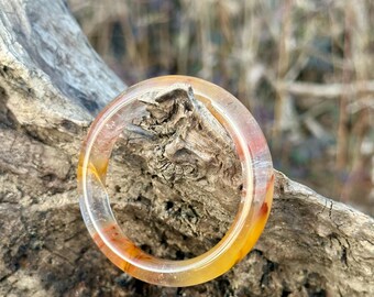 Rare Find - Natural yellow rabbit hair rutilated quartz bangle bracelet in 52mm+, 天然老矿黄兔毛水晶手镯52圈