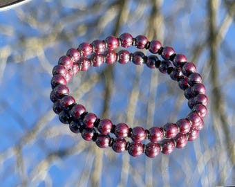 Excellent Quality cinnabar bracelet in 6mm+ 天然原矿朱砂手串