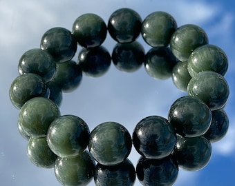 Rare Find - Bracelet en cristal de quartz rutile rutilé en poils de lapin vert naturel en 16 mm+