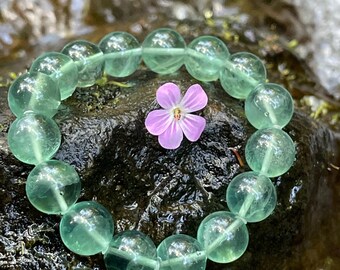 Natural blue and purple fluorite crystal bead bracelet in 12mm+ 天然绿莹石水晶手串