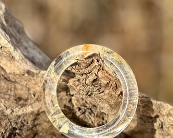Excellent quality natural yellow hematoid quartz bead bangle in 51.8mm 天然黄胶花水晶圆条手镯51圈