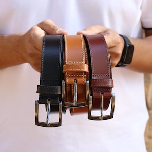 Personalized Leather Belt, Valentine Gift For Him,Custom Handmade Belt,Groomsmen Gift,Gift For Friend,Anniversary Gift,Engraved Leather Belt