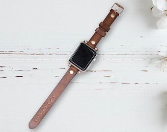 Leather Apple Watchband For Women,Christmas Gift For Her,Anniversary Gift,Slim Apple Watch Strap i-watch Watch Band 38mm,41mm,42mm,45mm,44mm