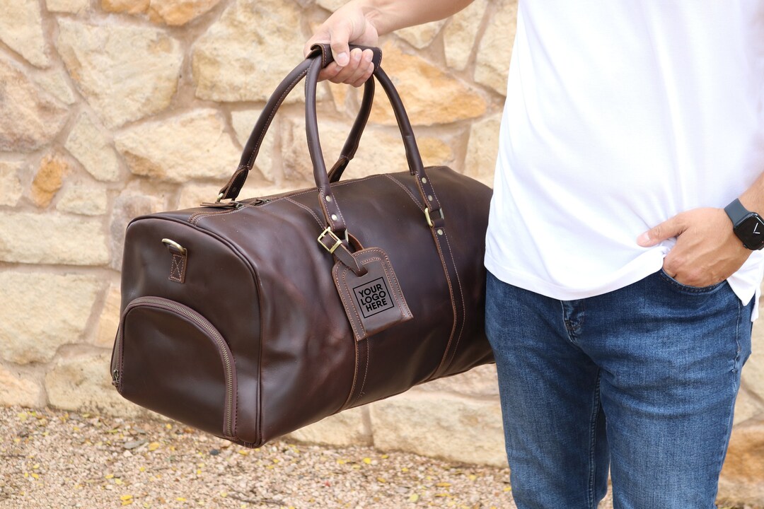 Personalized Leather Duffle Bag,christmas Gift Leather Bag,groomsmen