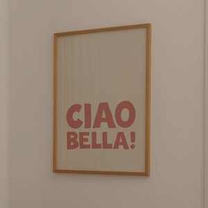 Girly Ciao Bella Art Print in pastel pink
