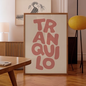 Póster moderno y tranquilo con impresión de paz, arte de pared en colores pastel inspirador y calmado, decoración minimalista para el hogar y la oficina, arte para dormitorio con serenidad y tranquilidad