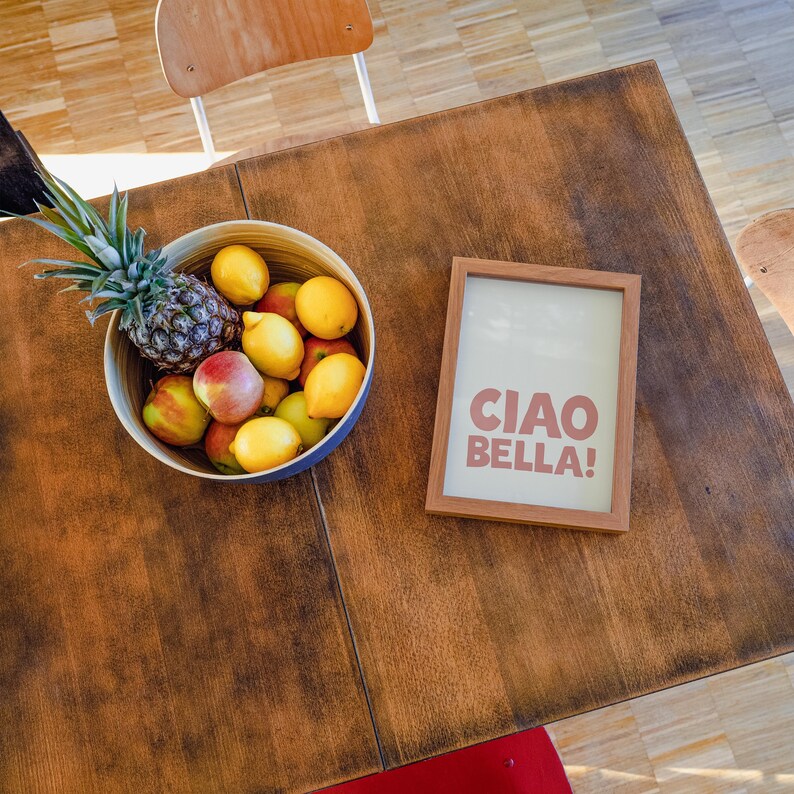 Girly Ciao Bella Art Print in pastel pink