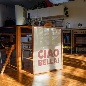 Girly Ciao Bella Art Print in pastel pink