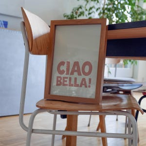 Girly Ciao Bella Art Print in pastel pink