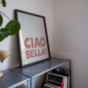 Girly Ciao Bella Art Print in pastel pink