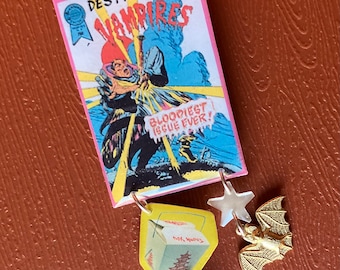 The Lost Boys - dangle charm brooch (REVAMPED!)