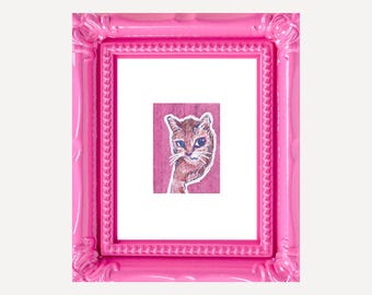 Cat Painting: High Quality Framed Mini Print