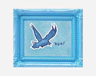 Bye Crow Painting: High Quality Framed Mini Print