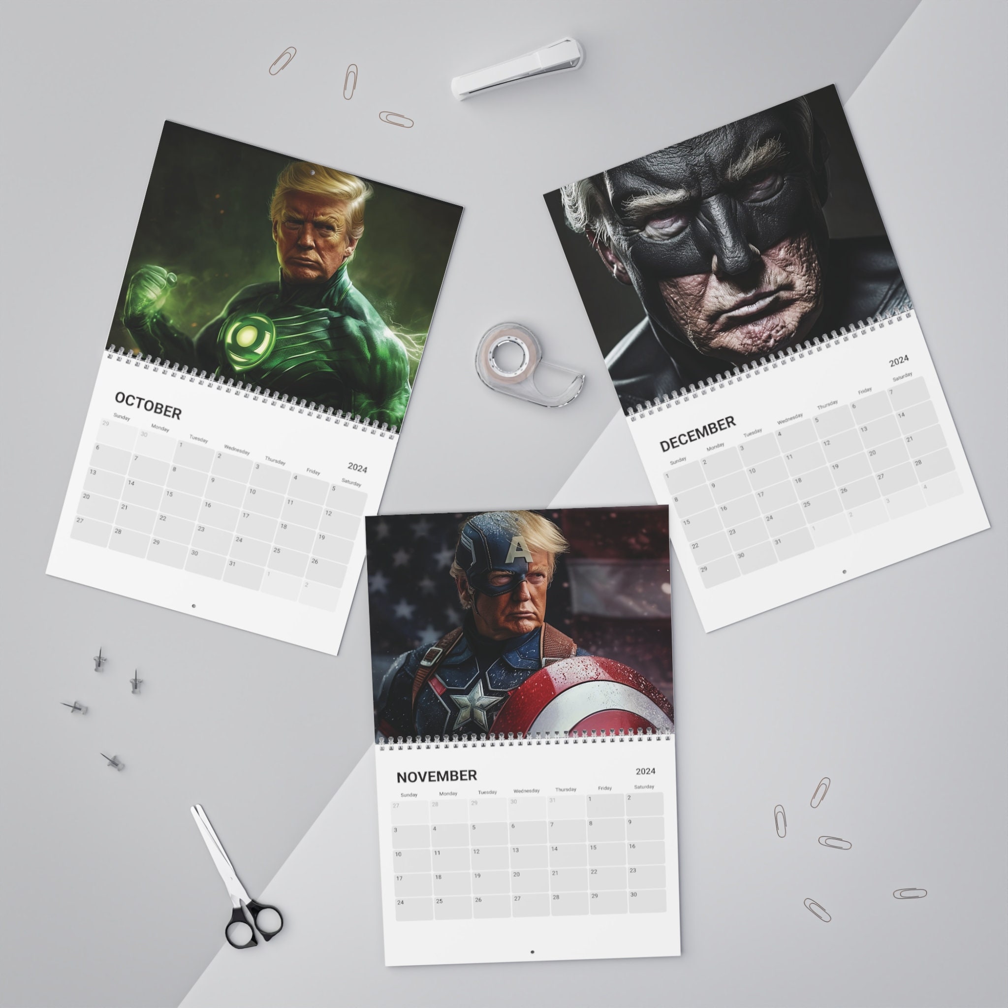 Trump 2024 SUPERHERO Calendar, Trump Valentine's Day Gift, Trump Mother