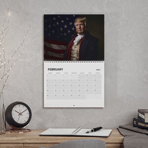TRUMP 2024 Patriotic Calendar. Trump Valentine&#39;s Day Gift, Trump Mother&#39;s Day Gift, Trump Father&#39;s day
