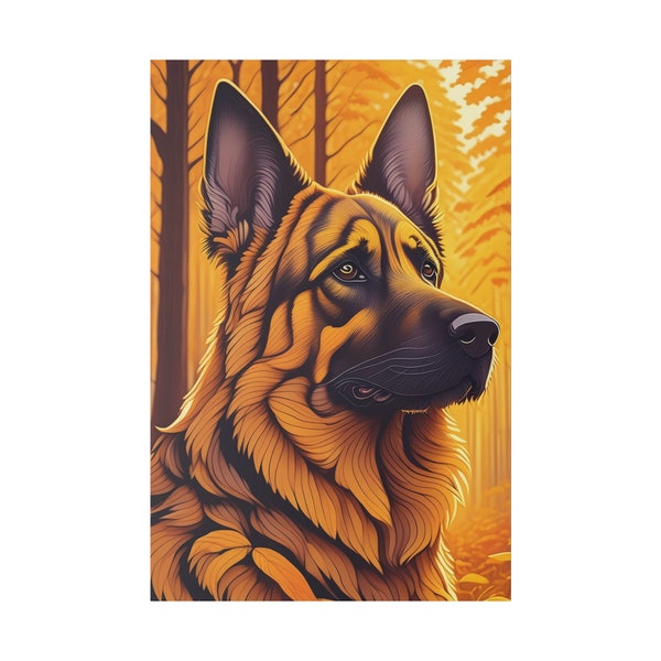 UHD German Shepard Dog. Painting. Matte Canvas, Stretched, 0.75"