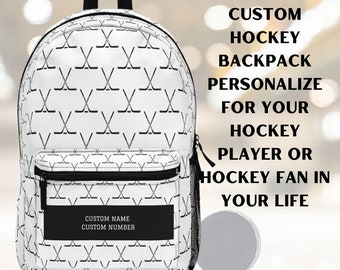 Custom Hockey Backpack: Personalized Travel Bag, Hockey Mom Gift